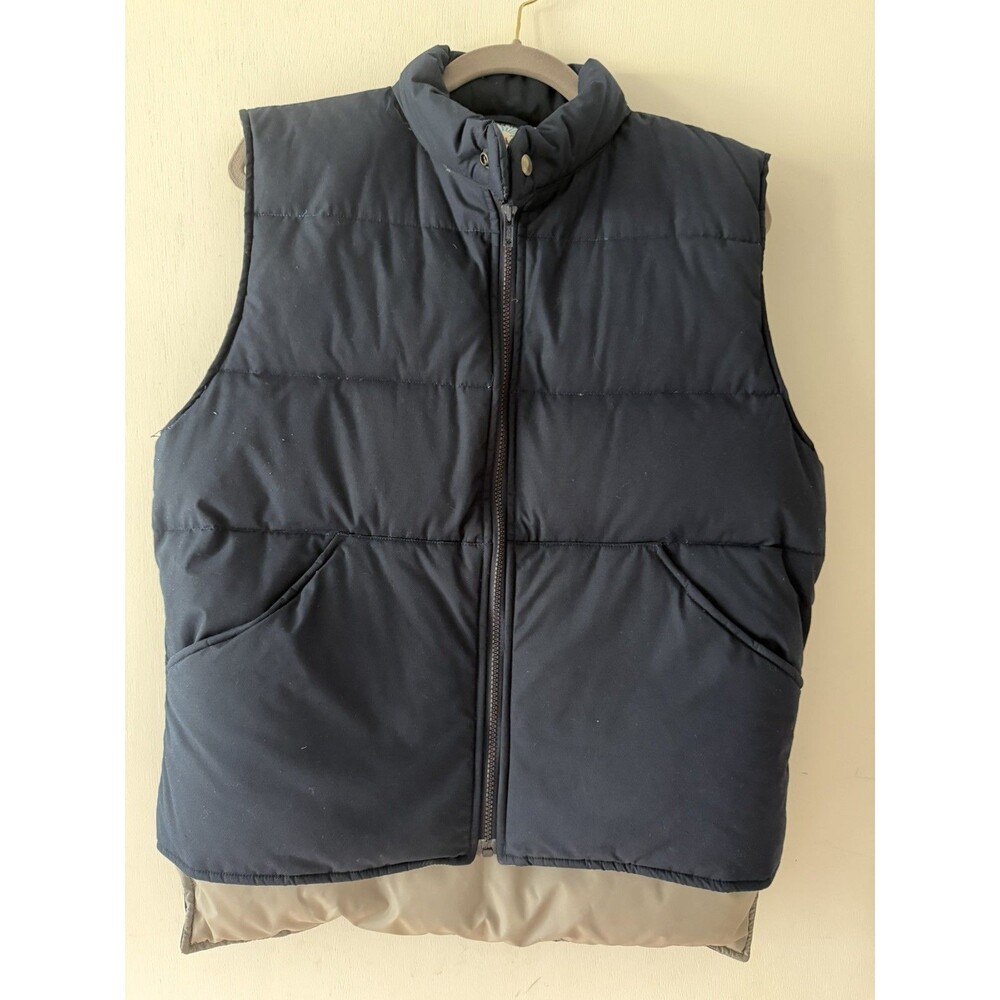 Vintage 90s Struggle Gear Down Puffer Hunting Vest USA William Barry Medium Navy